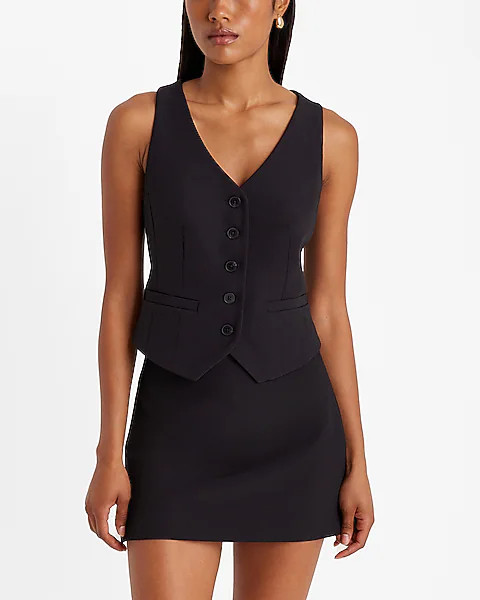 Editor Studio Stretch Twill Super High Waisted Mini Skort | Express