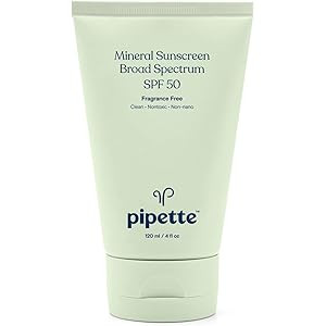 Pipette Mineral Sunscreen - SPF 50 Broad Spectrum Baby Sunblock with Non-Nano Zinc, UVB/UVA Non-Toxi | Amazon (US)