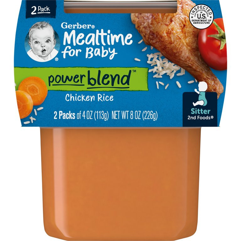 Gerber 2nd Foods PowerBlend Baby Food Chicken and Rice, 4 oz Tubs (2 Pack) | Walmart (US)
