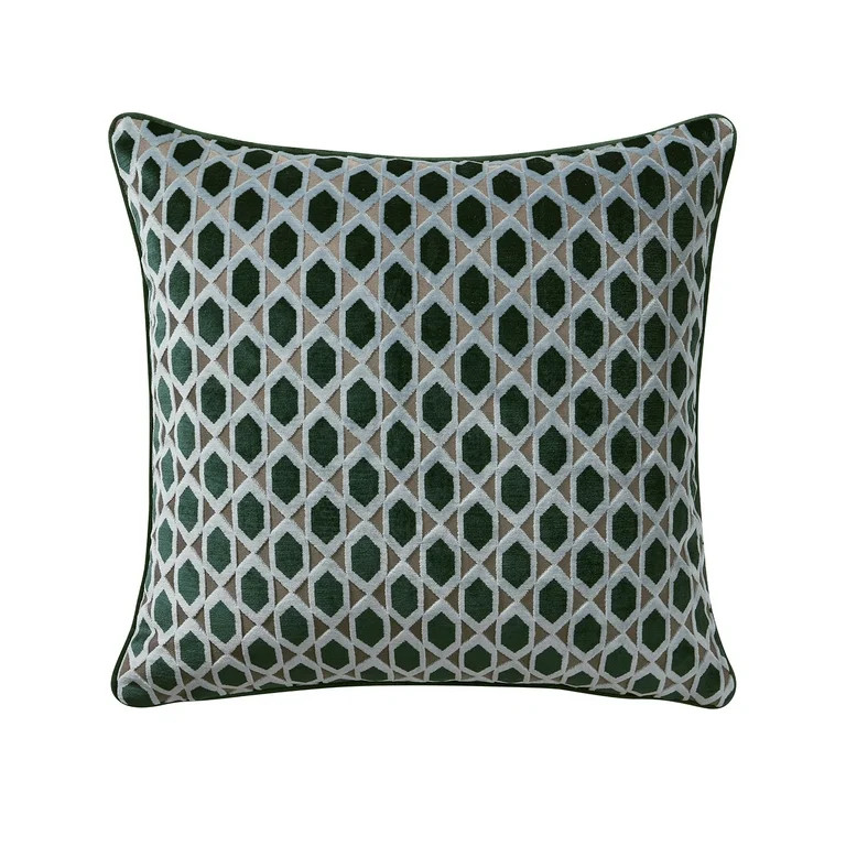 Beautiful 20" x 20" Thyme Green & Blue Diamond Decorative Pillow by Drew Barrymore | Walmart (US)