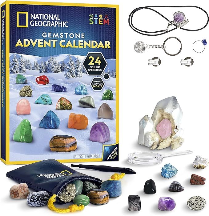 NATIONAL GEOGRAPHIC Gemstone Advent Calendar - 2022 Advent Calendar for Kids with 24 Gemstones to... | Amazon (US)