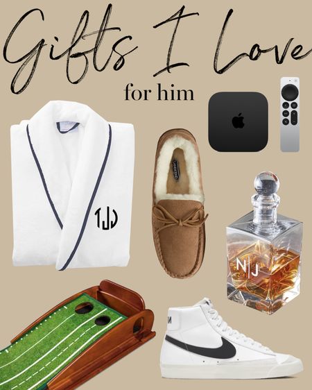 Kat Jamieson of With Love From Kat shares the best men's gifts for the holidays. Custom robe, decanter, Apple TV, shearling slippers, golf gift, Nike sneakers.

#LTKmens #LTKHoliday #LTKGiftGuide