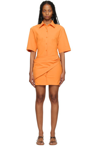 Jacquemus - Orange Le Raphia 'La Robe Camisa' Minidress | SSENSE