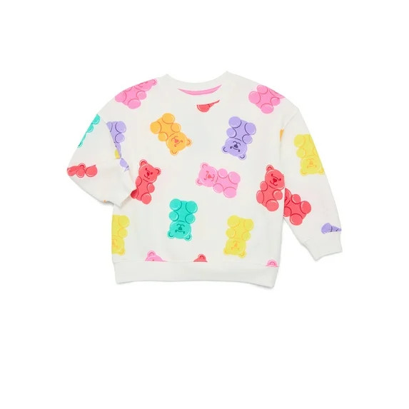 Valentine's Day Toddler Girls Allover Print Crewneck Sweatshirt from Way to Celebrate, Sizes 12M-... | Walmart (US)