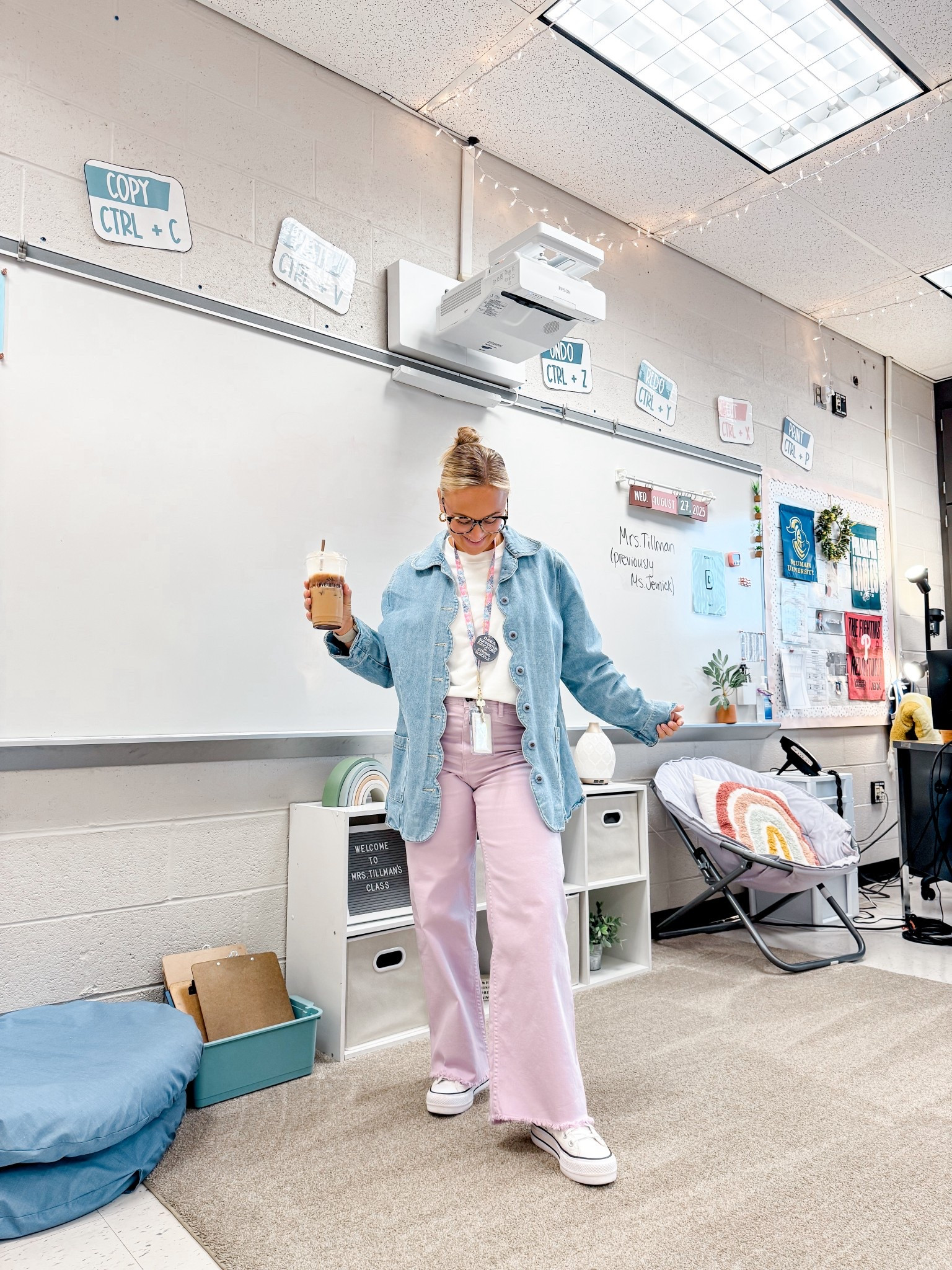 Teach. Teacher. Ootd. Outfit of the day. Scalloped jean jackets thrifted. Billabong lace dark purple pants. Converse platform sneakers. White tshirt. Uniqlo. Comfy  

#LTKStyleTip #LTKWorkwear #LTKPetite