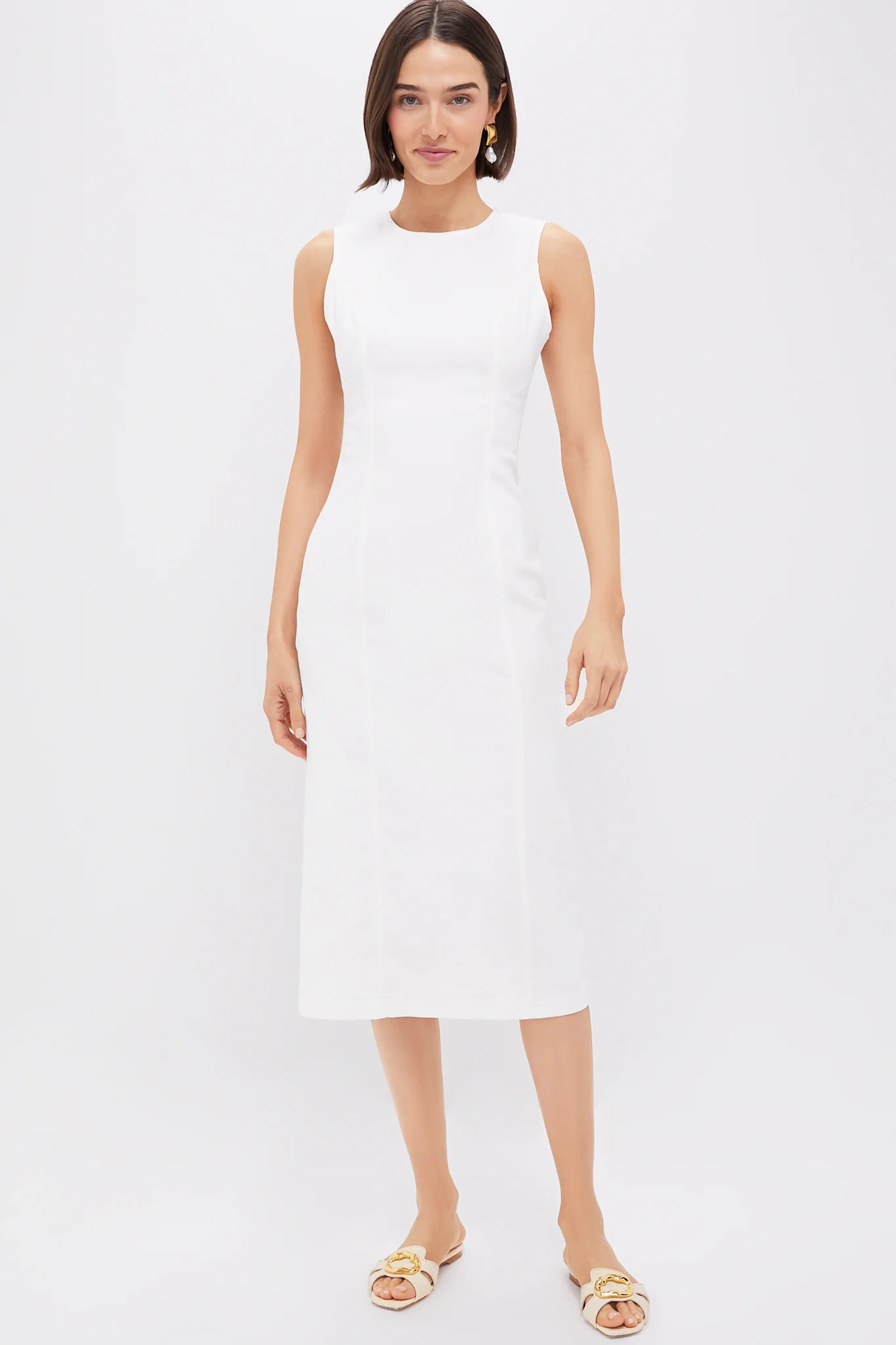 White Stretch Denim Aime Midi Dress | Tuckernuck (US)