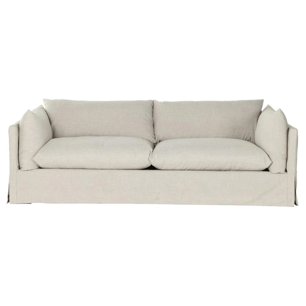 Alexa Modern Classic Grey Performance Upholstered Slipcovered Sofa - Small - 90"W | Kathy Kuo Home