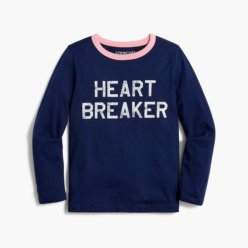 Girls' long-sleeve "heartbreaker" graphic tee | J.Crew Factory