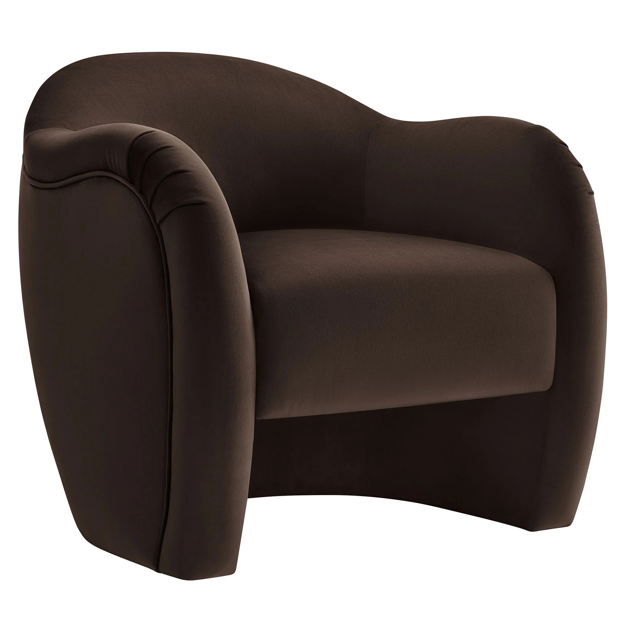 Modway Compose Performance Velvet Accent Chair in Chocolate Brown | Walmart (US)