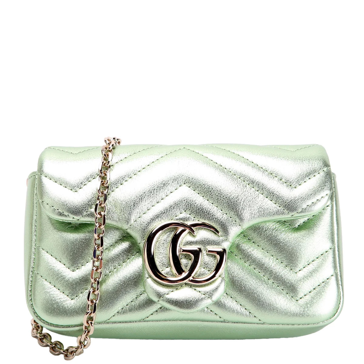 841290 Marmont Shoulder Leather Green | Keeks Designer Handbags