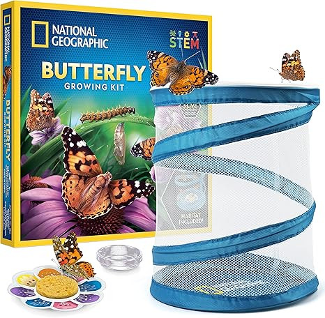 National Geographic Butterfly Growing Kit - Butterfly Habitat Kit with Voucher to Redeem 5 Caterp... | Amazon (US)