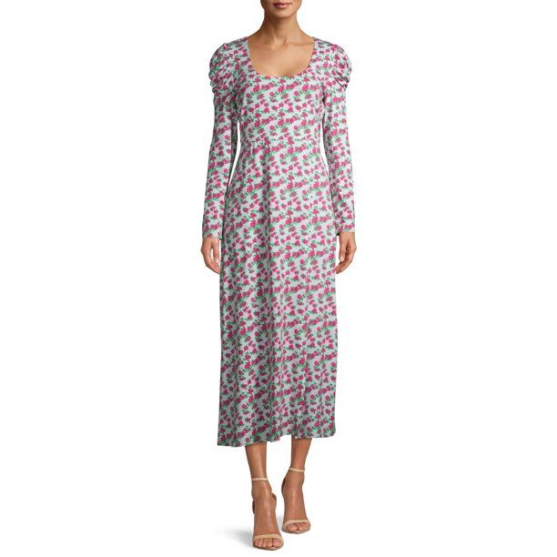 Prospect the Label Women's Puff Sleeve Rib Dress | Walmart (US)