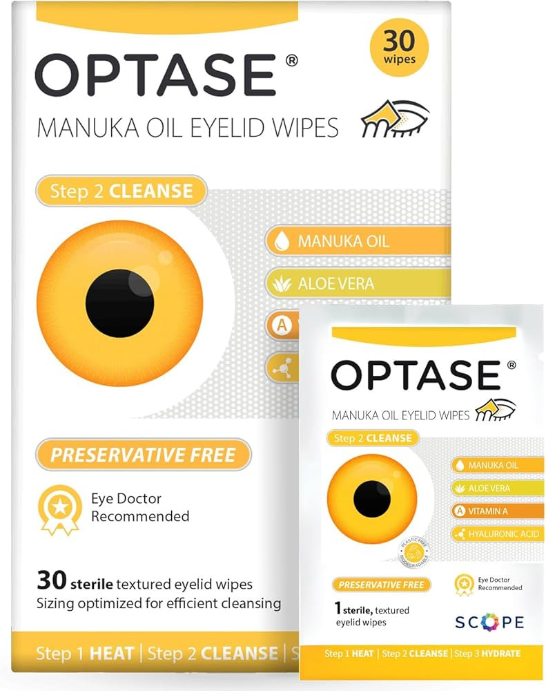 OPTASE Manuka Oil Eyelid Wipes, 30 Count – Eyelid Cleansing Wipes with Natural Manuka Oil – P... | Amazon (US)