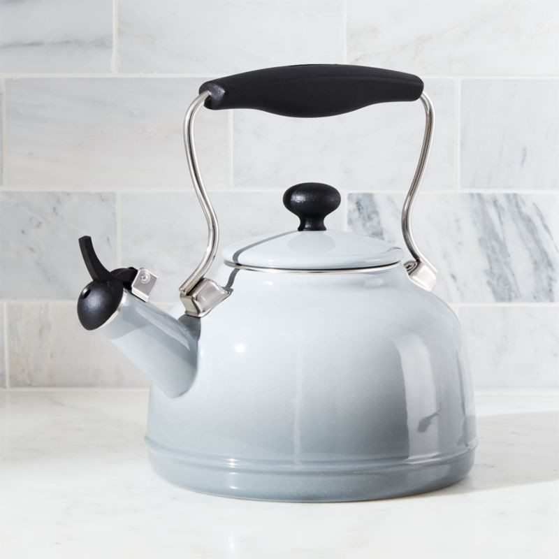 Chantal Vintage Grey Steel Enamel Tea Kettle + Reviews | Crate & Barrel | Crate & Barrel