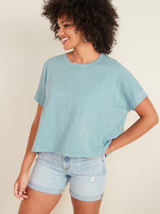 Oversized Slub-Knit Weekend Tee for Women | Old Navy (US)