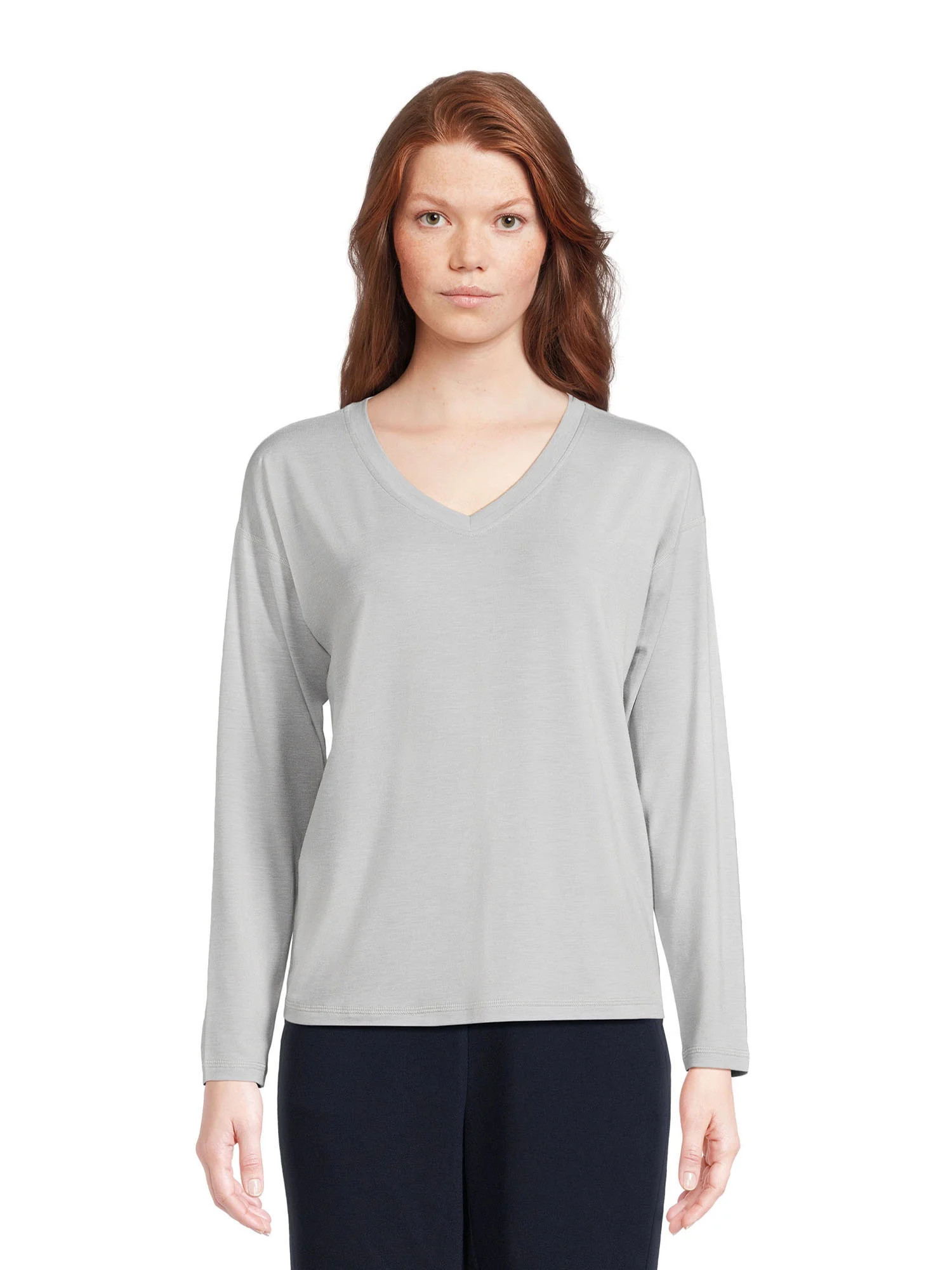 Athletic Works Women’s Dri More Boxy Tee with Long Sleeves, Sizes XS-3XL - Walmart.com | Walmart (US)