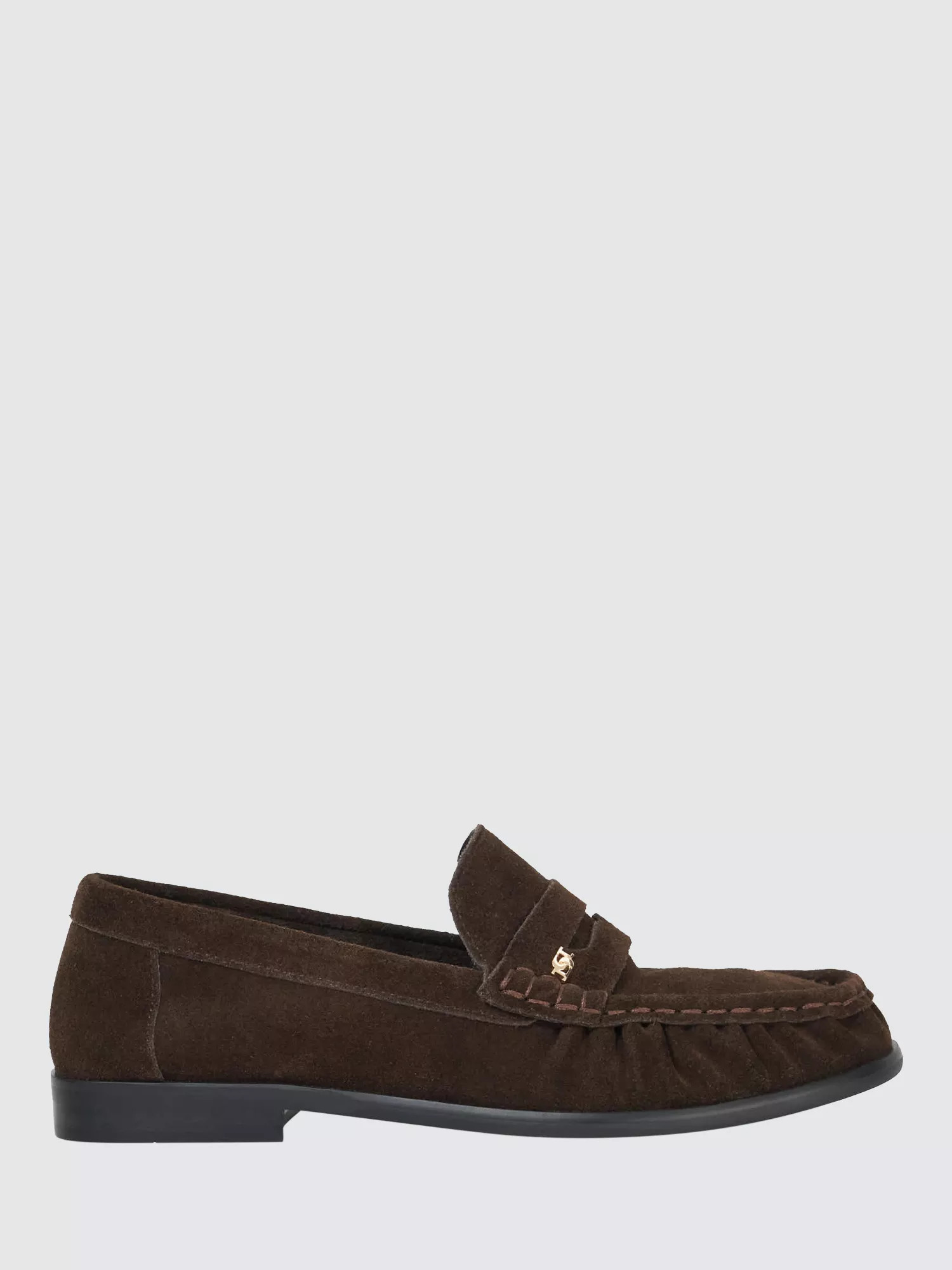 Dune London Grisella Suede Loafers, Brown | John Lewis (UK)