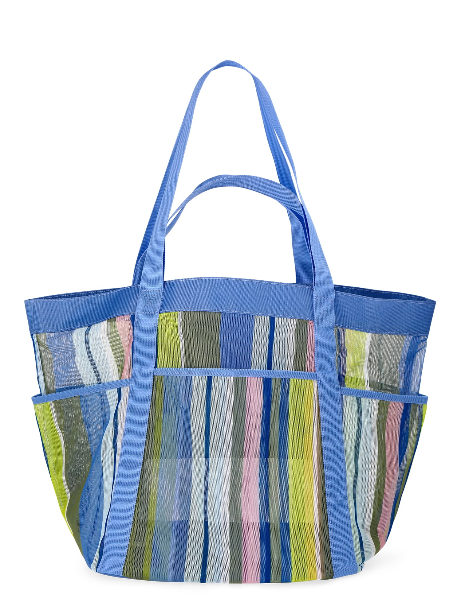 No Boundaries Women's Mesh Tote Bag, Multicolor Stripe | Walmart (US)