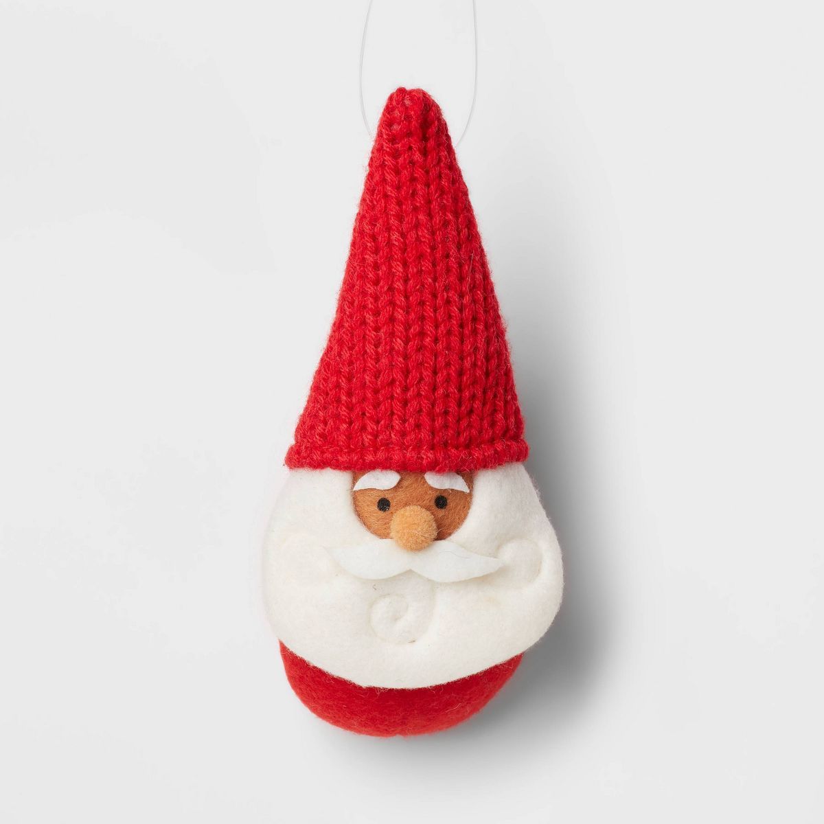 Fabric Santa Wearing Knit Hat Christmas Tree Ornament Red/White - Wondershop™ | Target