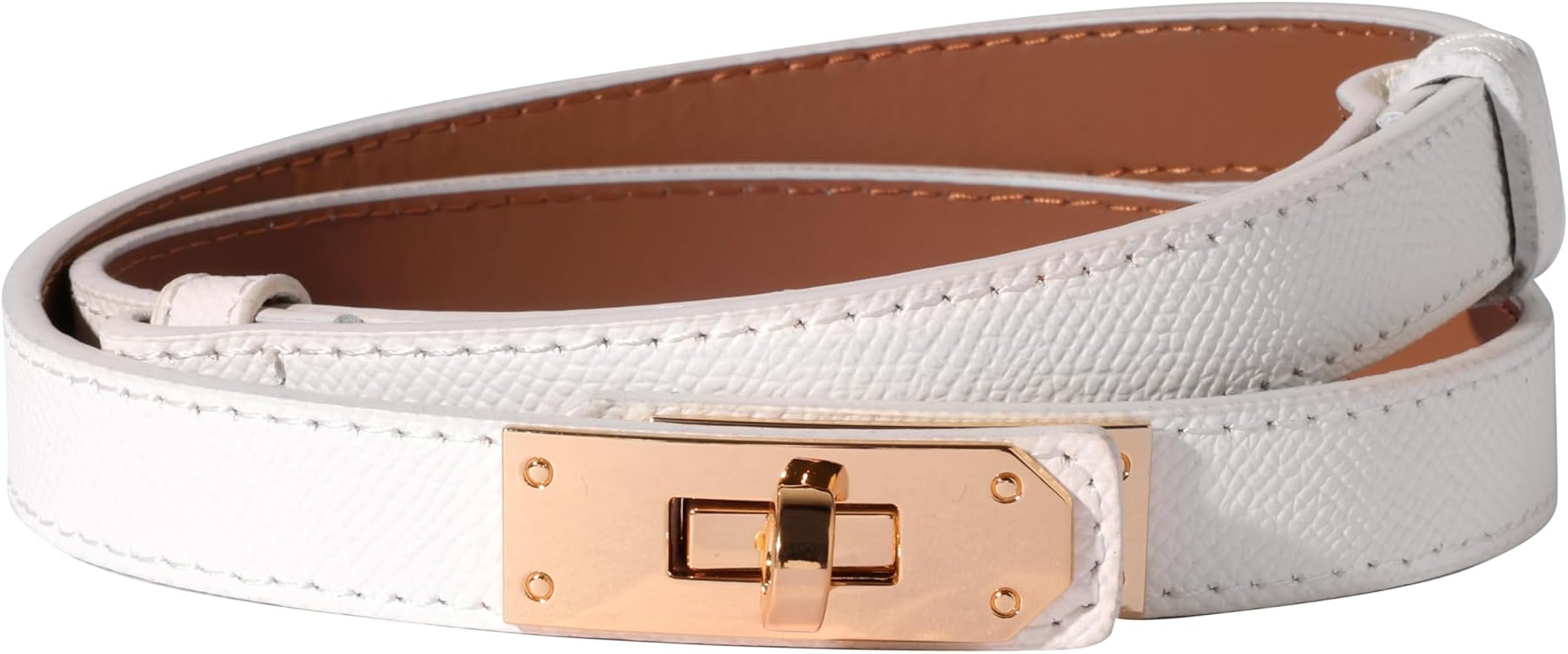 Women Skinny Leather Belt Solid Color Alloy Turn Lock Adjustable Waistband for Dresses Jeans Coat... | Amazon (US)