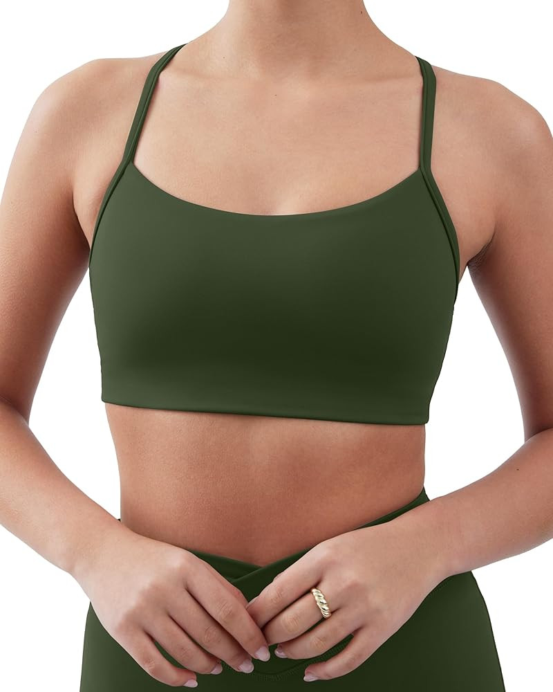 PAVOI ACTIVE Y-Back Scoop Sports Bras for Women | Low Support Workout Bra with Removable Pads | R... | Amazon (US)