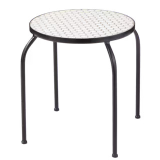 CANVAS Annette Steel Frame Round Outdoor/Patio Side Table w/ Honeycomb Tile, 15x15x17-in | Canadian Tire