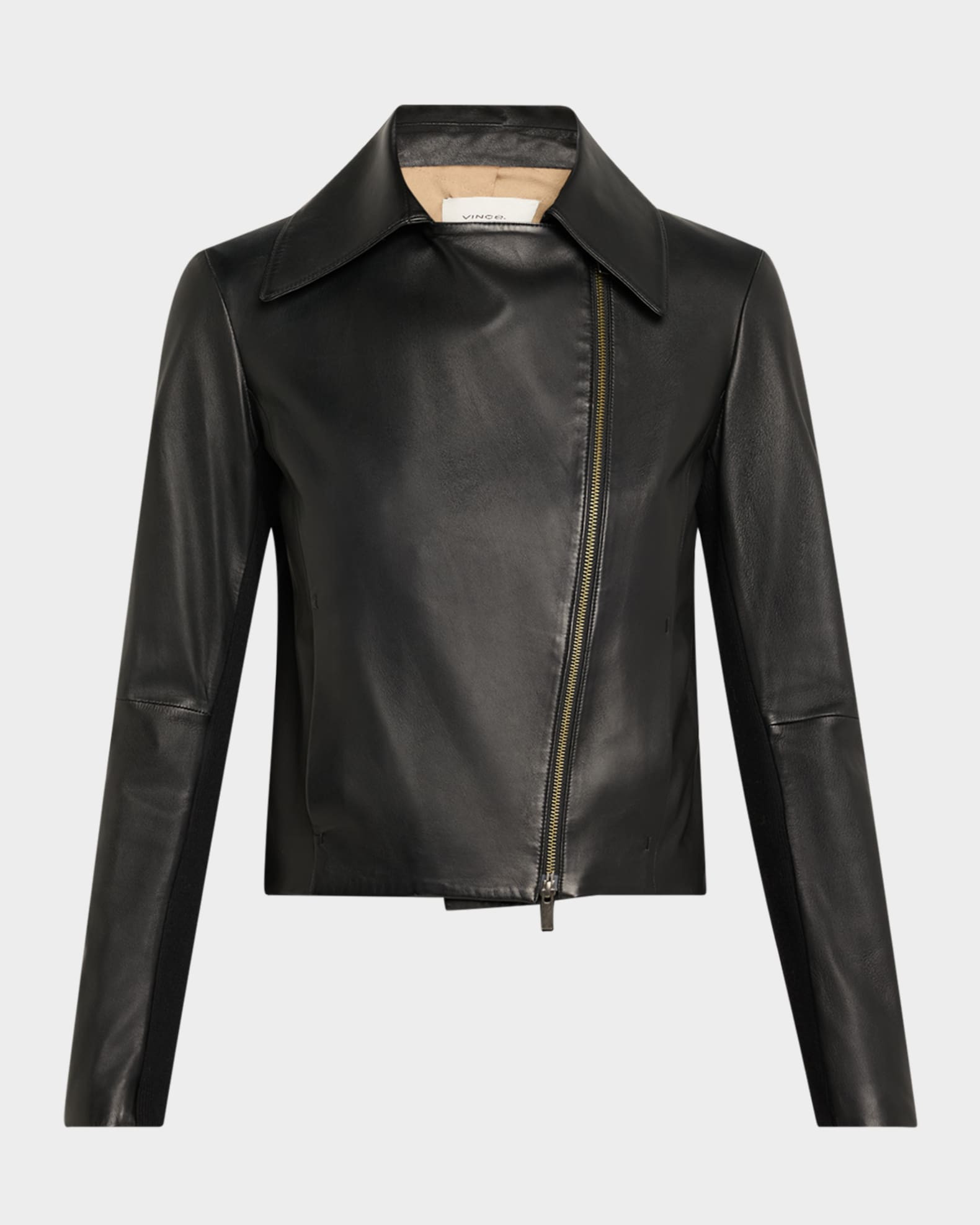 Leather Zip-Front Jacket | Neiman Marcus