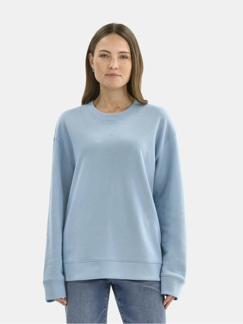 Time and Tru Women's and Women's Plus Crewneck Sweatshirt with Long Sleeves, Sizes XS-4X - Walmar... | Walmart (US)