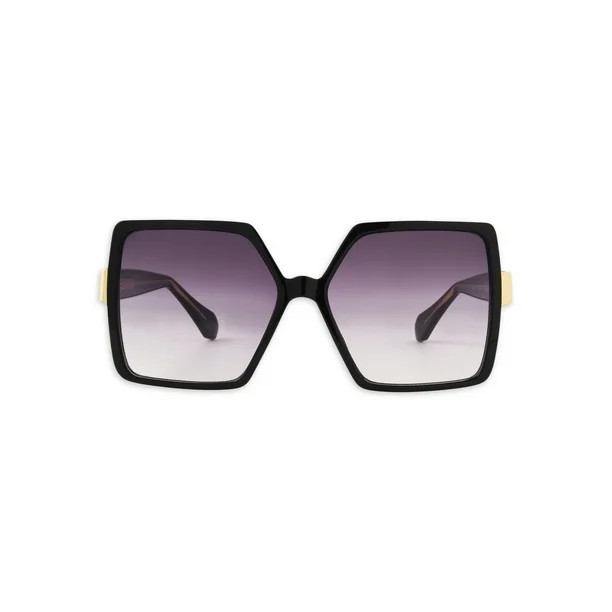 Sofia Vergara Women's Square Black Sunglasses - Walmart.com | Walmart (US)