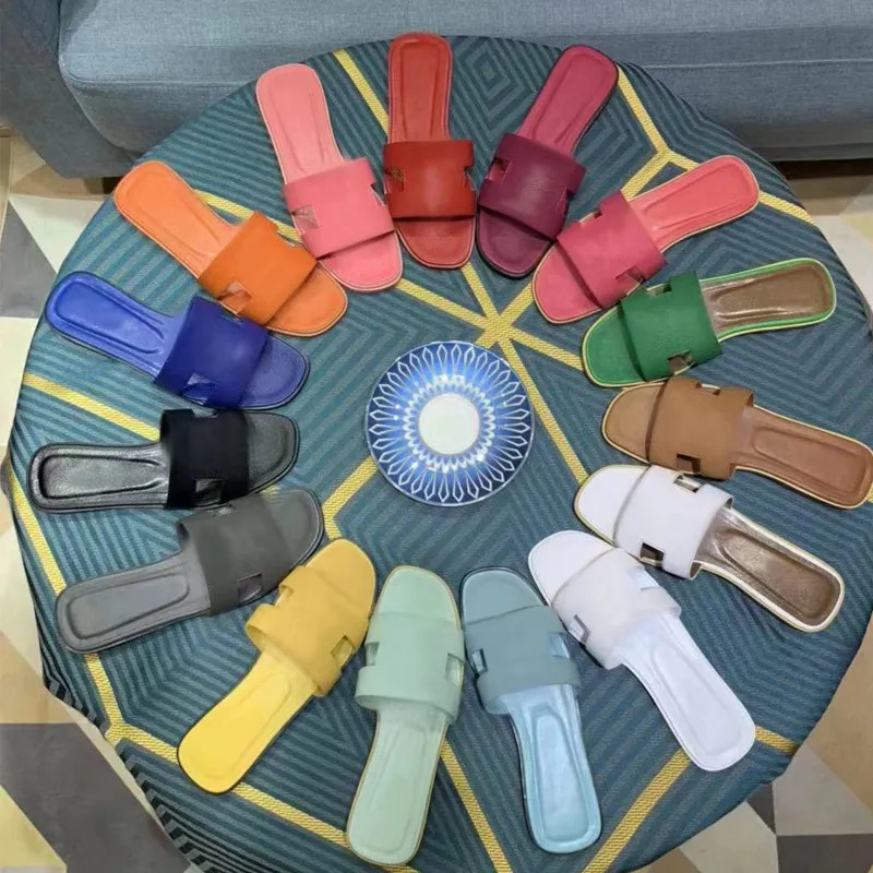 Beach slippers Classic Flat heel Summer Lazy Designer shoe fashion Cartoon Big Head flops leather... | DHGate