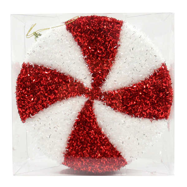 Red & White Candy Disk Ornament, 8" | At Home