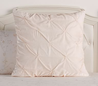 Monique Lhuillier Velvet Pintuck Quilt, Euro Sham, Blush | Pottery Barn Kids