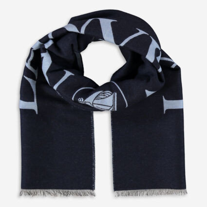 Navy & Blue Wool Reversible Scarf | TK Maxx