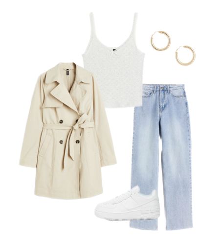 2023 fashion, basics , gold hoops , gold jewelry, outfit inspo , outfit inspiration, spring 2023, spring fashion, Trenchcoat, blue jeans, H&M outfit, basic outfit, that girl outfit, vanilla girl outfit 

#LTKFind #LTKfit #LTKstyletip