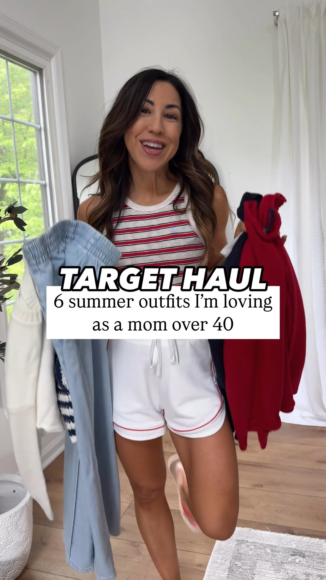 Might actually be my favorite Target haul ever! 6 Target outfits I’m loving and it’s almost all on sale! These summer outfits can all be mix and matched a ton of ways. 

Denim beach pants XS. Poplin top xs. Shorts, small cardigan XS. Lobster sweater medium (prefer small). Flag sweater medium (prefer small). USA sweater medium. tank tops small. Jeans 0. sandals TTS. Jewelry code STAR. 

#LTKSaleAlert #LTKFindsUnder50 #LTKOver40
