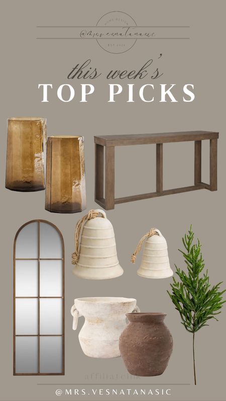 This week’s top picks and my personal favorites! Ordering these beautiful bells now because they will sell out and these Norfolk pine stems are under $10! 

Holiday, Christmas, fall decor, Christmas decor, holiday decor, mirror, console table, candle holder, home, vase, 

#LTKhome #LTKsalealert #LTKHoliday