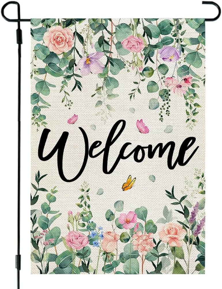 CROWNED BEAUTY Spring Garden Flag Floral Double Sided 12x18 Inches Small Burlap Holiday Seasonal ... | Amazon (US)