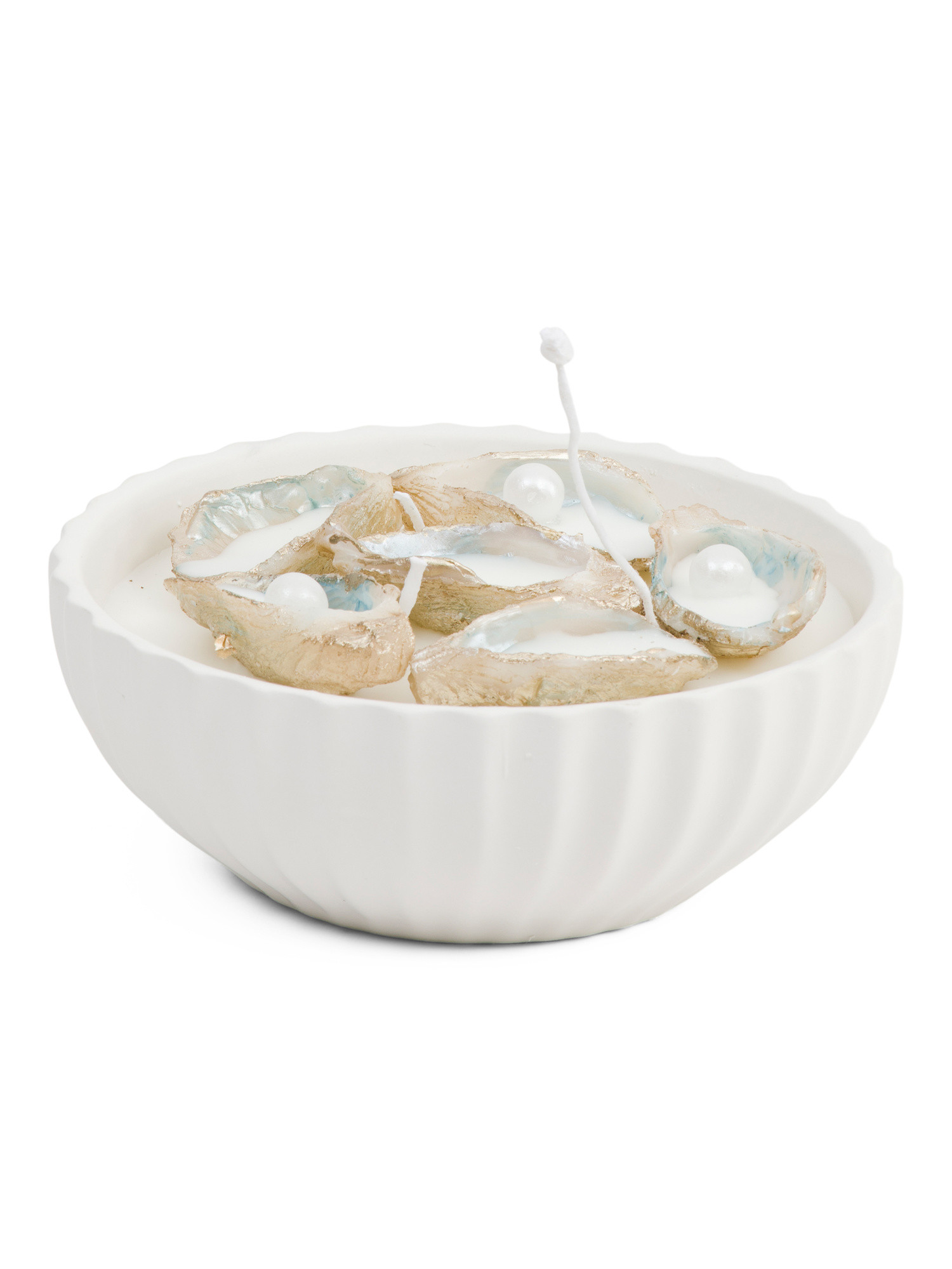 32.8oz Oysters In Dish With Pearls Candle | TJ Maxx