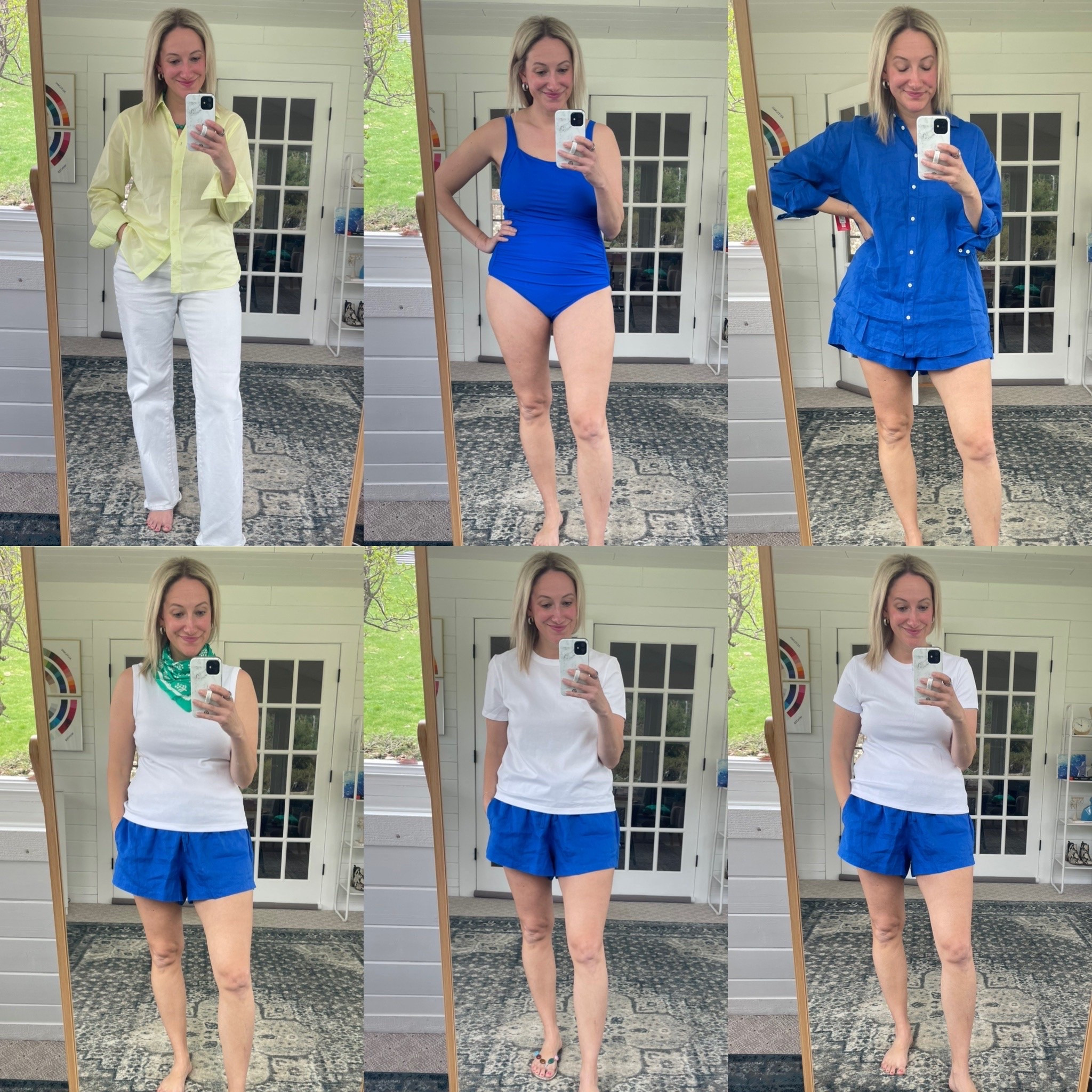This week’s try-on
Top left top: ❄️ TTS
Top left necklace: ❄️ 
Top middle swimsuit: ❄️ TTS
Top right set: ❄️ shorts TTS, size down 2 in top
Bottom left scarf: ❄️ 
Bottom left tank: ❄️ TTS
Bottom middle top: ☀️ TTS
Bottom middle sandals: ❄️/ ☀️ TTS
Bottom right top: ❄️ size up 2