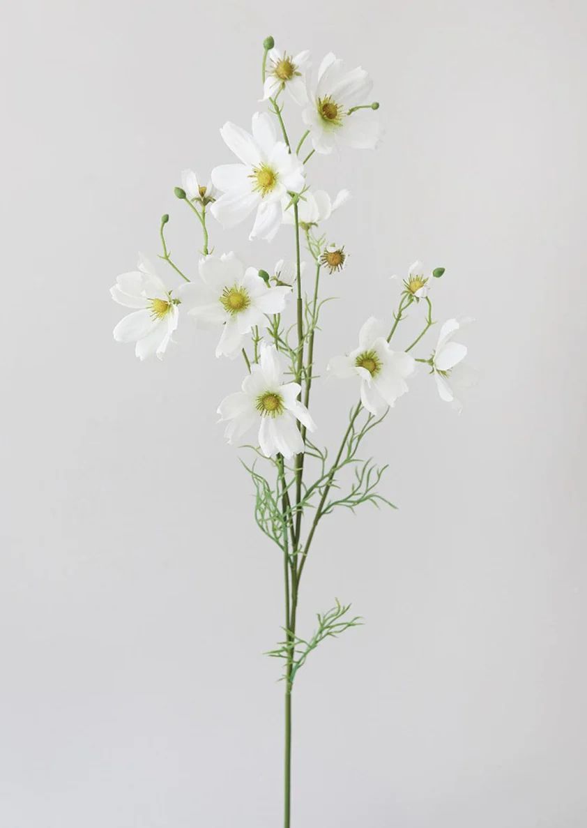 White Artificial Cosmos Flowers - 37" | Afloral