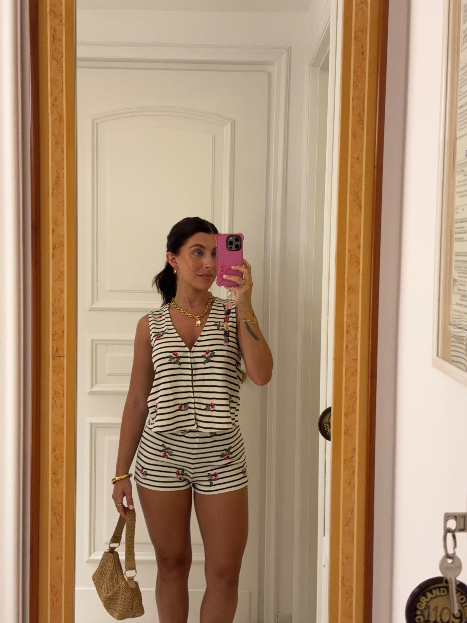 Summer holiday, petite outfit, matching set, coord, mini shorts, asos, straw bag, shorts and a top, stripe, floral, embroidered, sandals, gold jewellery, Abbott Lyon, shoulder bag, holiday wardrobe, essentials, easy outfit, simple looks, wearing vs styling

#LTKsummer #LTKpetite #LTKuk