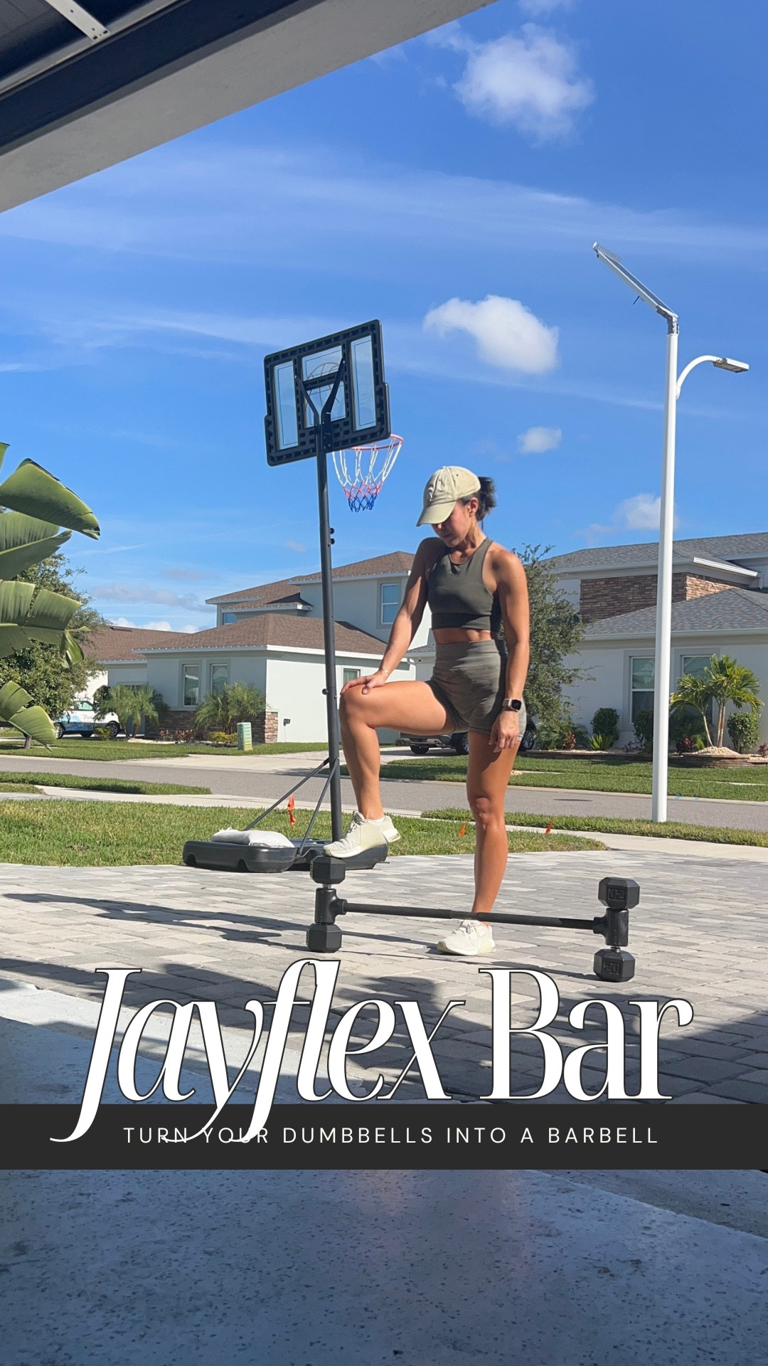 This is the Jayflex bar everyone keeps asking about — and yes, it really is that simple.💯

You screw your hex dumbbells onto each end and instantly turn them into a barbell. No bulky setup, no extra plates, no space-hogging equipment.

I use it for lifts I’d normally need a barbell for: squats, lunges, rows, even bench presses. The bar weighs 5 lbs, and with my dumbbells I can train anywhere from about 45–65 lbs.

If you work out at home and want heavier lifts without a full gym setup, this is a smart piece that actually earns its spot.

#LTKfitnessgoals #LTKActive #LTKselfcare