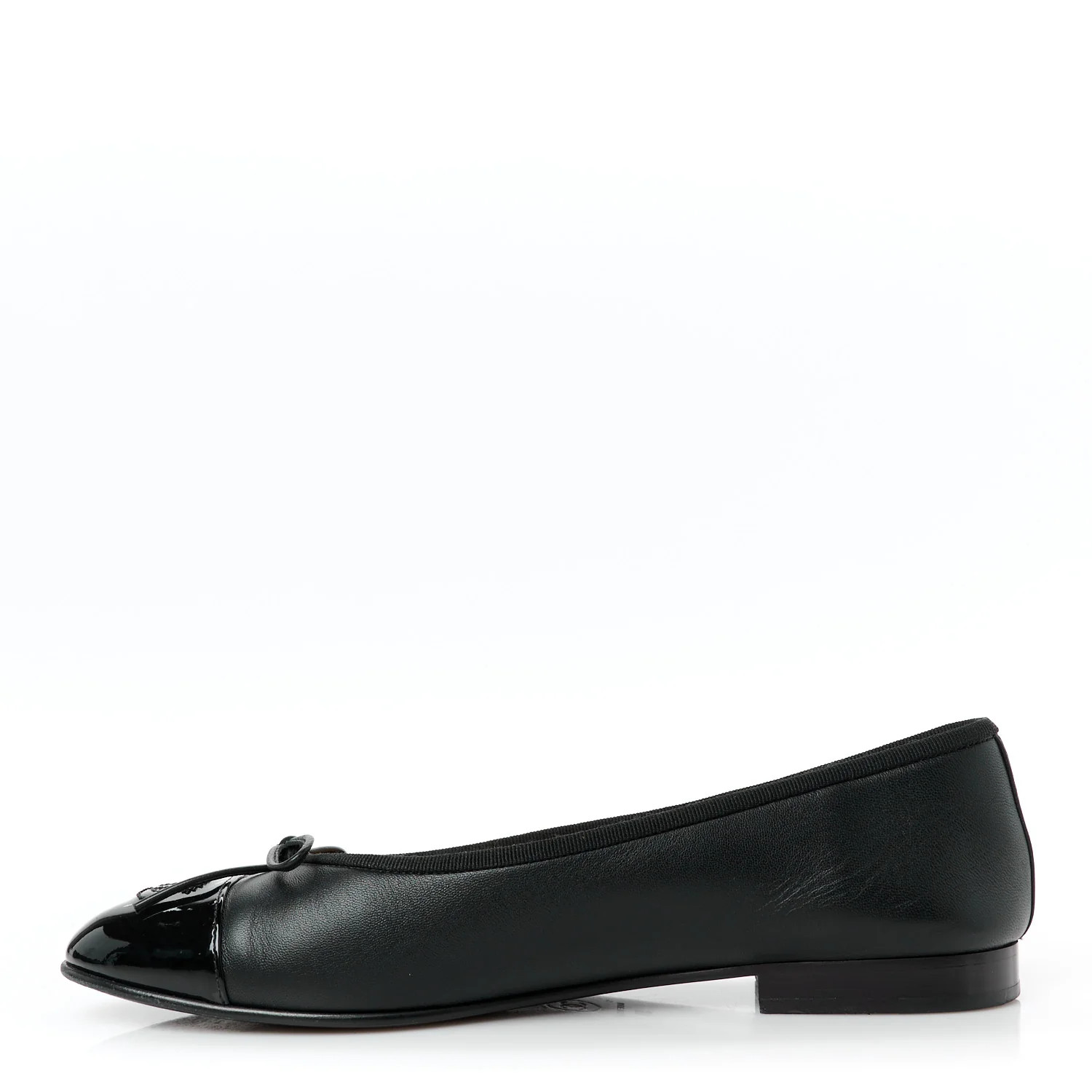 Lambskin Patent Cap Toe Ballerina Flats 39 Black | FASHIONPHILE (US)