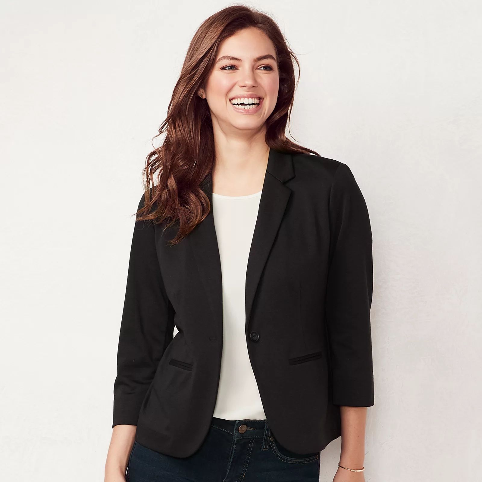 Women's LC Lauren Conrad Fitted Blazer, Size: Small, Black | Kohl's