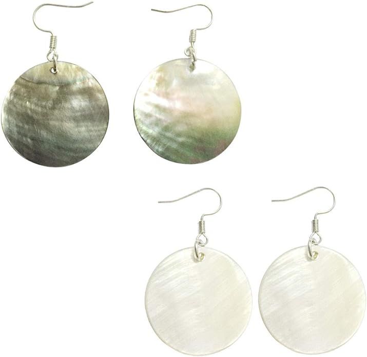 AMOR SPES Natural White Sea Shell Silver Drop Dangle Earrings Women Girl Gift Beach Jewelry (Earr... | Amazon (US)