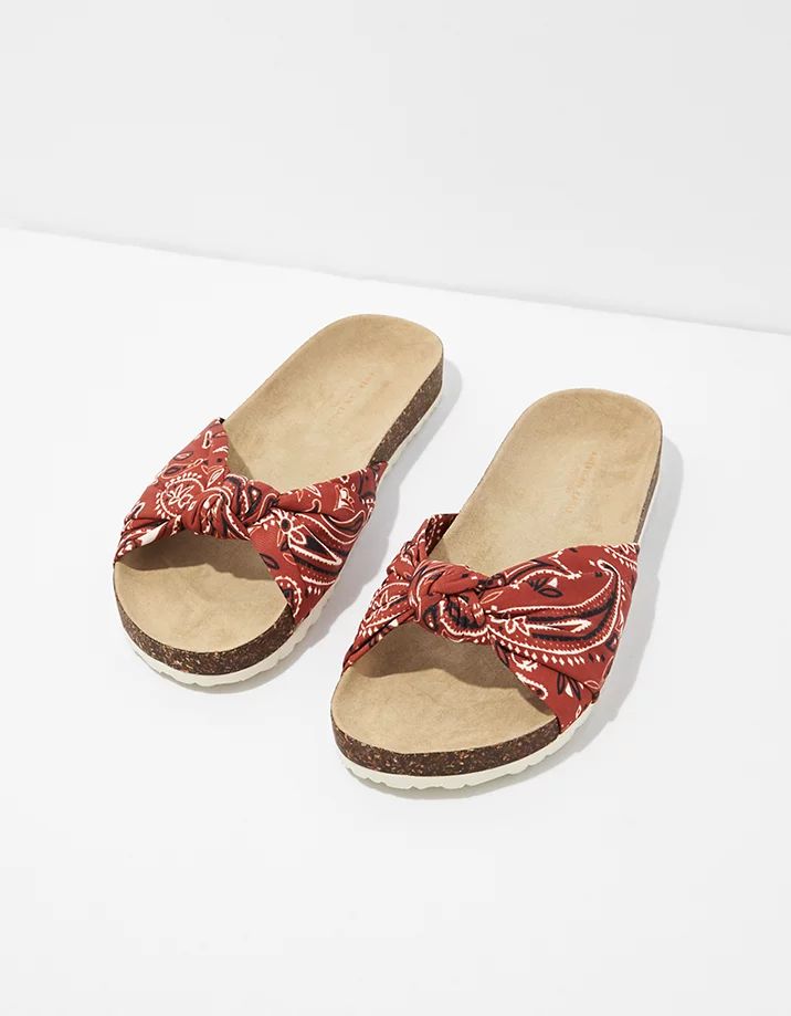 AE Knotted Bandana Slide Sandal | American Eagle Outfitters (US & CA)