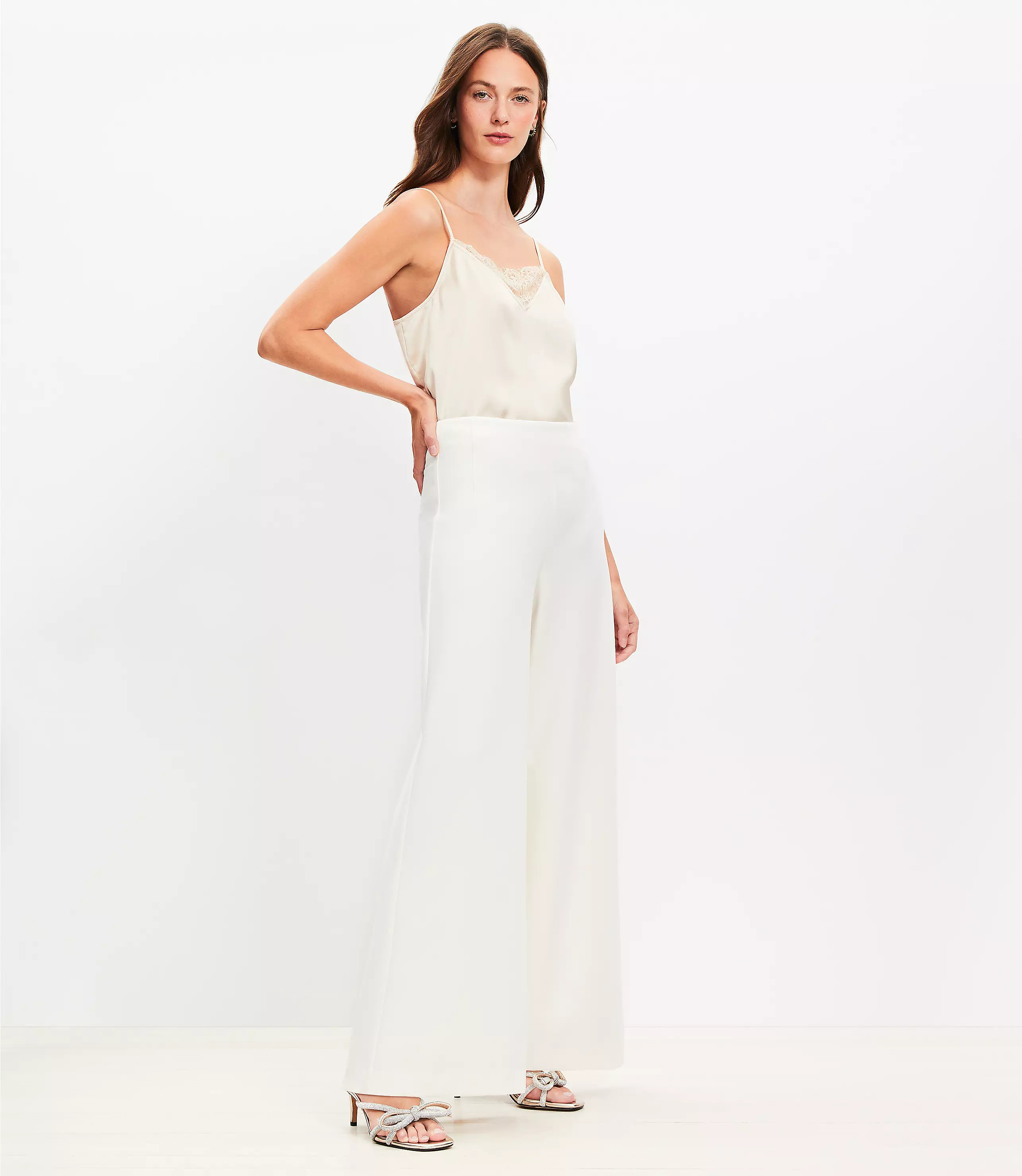 Darted Palazzo Pants in Doubleface | LOFT