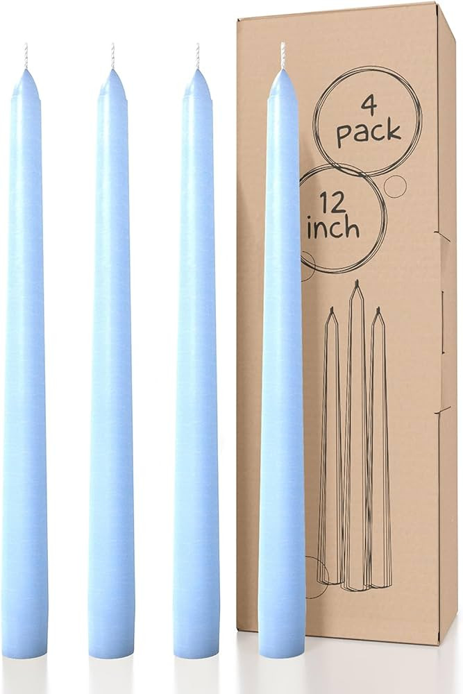 CANDWAX 12 inch Taper Candles Set of 4 - Dripless and Smokeless Candle Unscented - Slow Burning C... | Amazon (US)