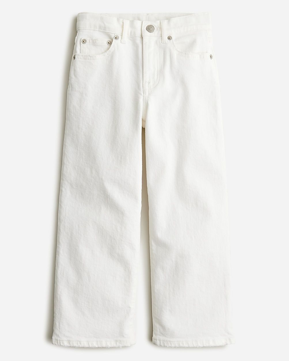 Girls' slim wide-leg jean in white | J.Crew US