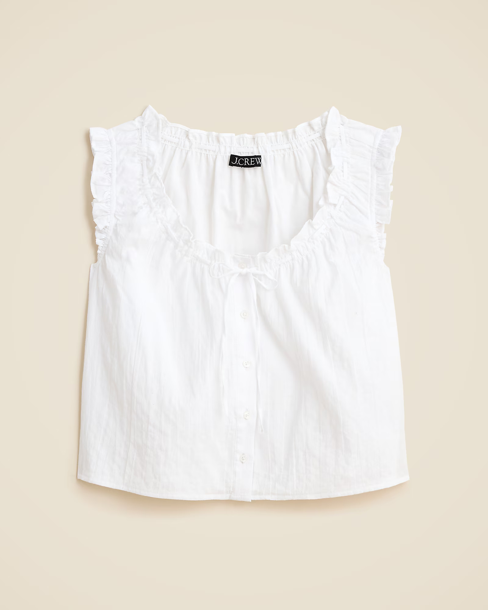 Ruffle-trim button-up top | J. Crew US
